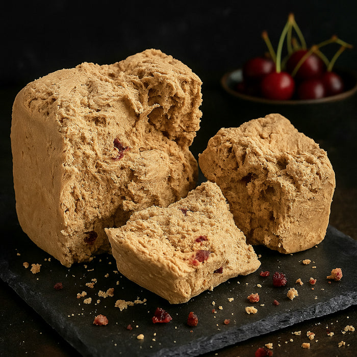 Halva zemesriekstu ar ķiršiem