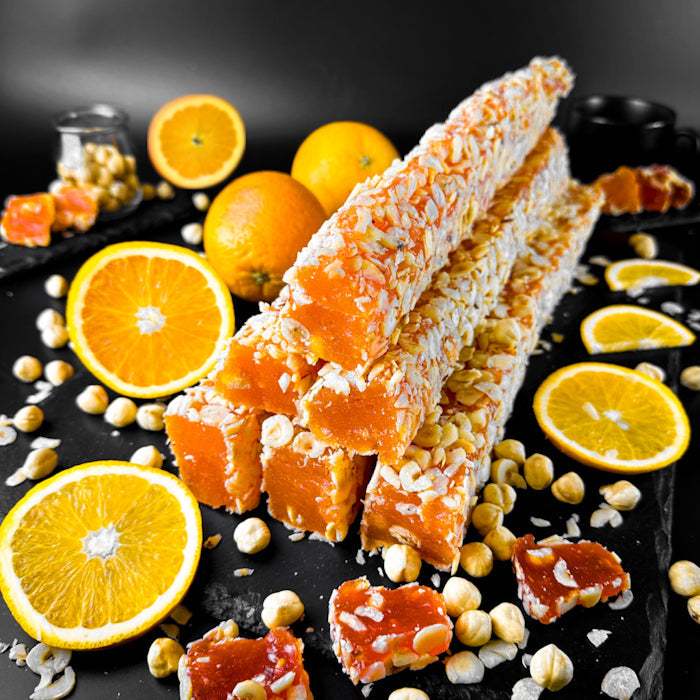 Apelsīnu lukums ar lazdu riekstiem