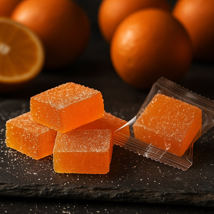 Apelsīnu košļājamas konfektes