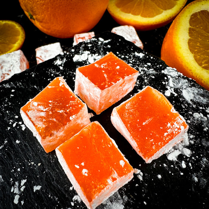 Apelsīnu lukums kubiņos