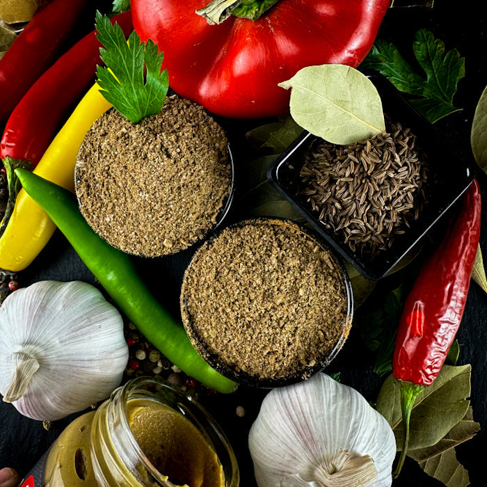 Garšvielu maisījums aromātiskiem liellopu gaļas ēdieniem 