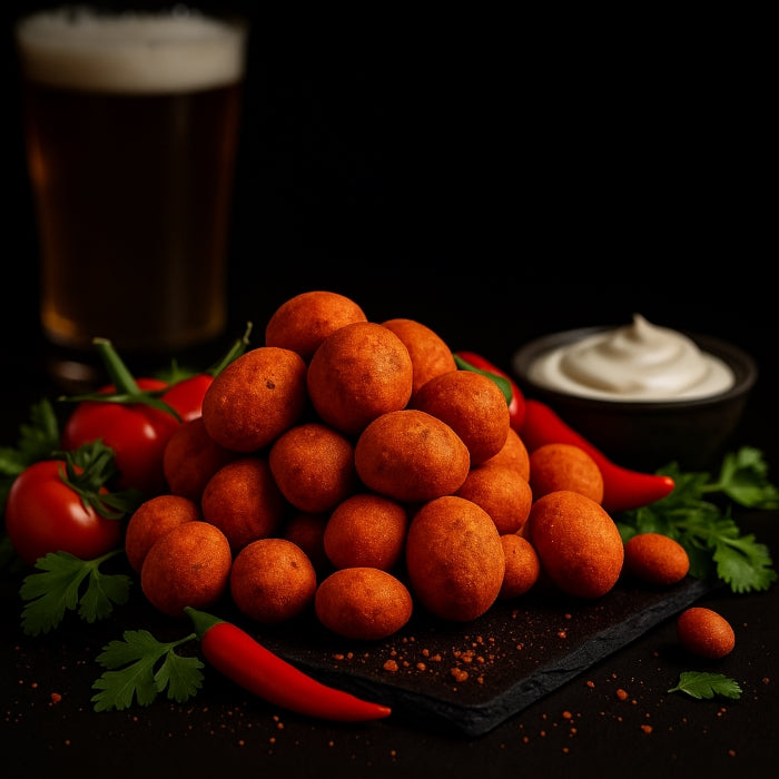 Kraukškigie zemesrieksti salsas apvalkā