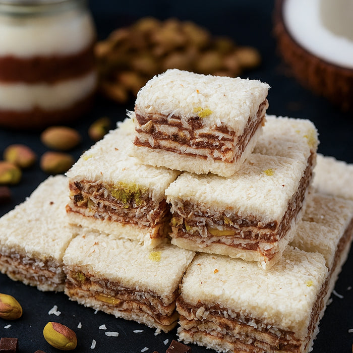 Лукума тортите с кокосом и фисташками