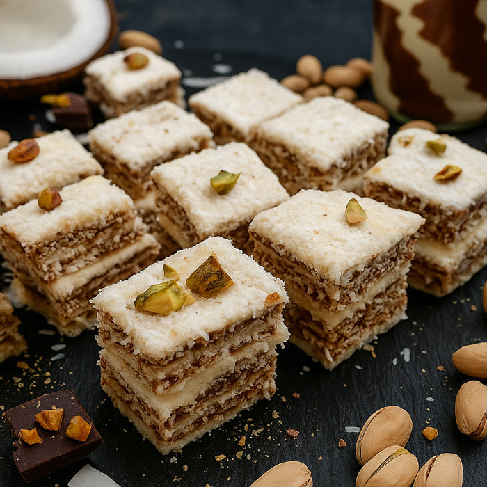 Лукума тортите с кокосом и фисташками