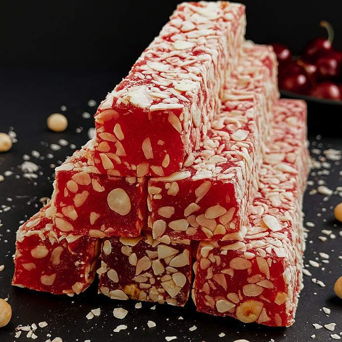 Lukums ar ķiršu garšu un lazdu riekstiem 