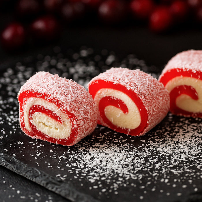 Saldo ķiršu lukums ar kokosriekstu skaidiņām 