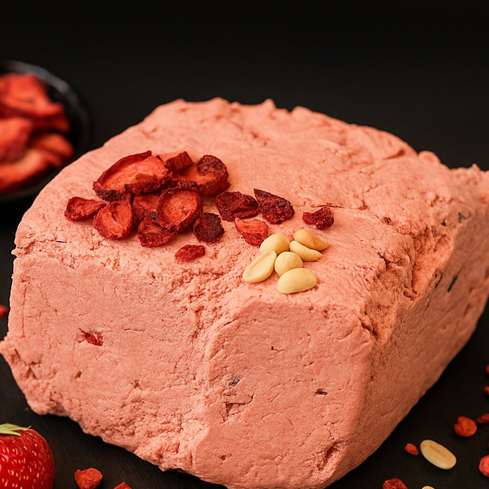 Халва zemesriekstu ar zemeņu garšu 